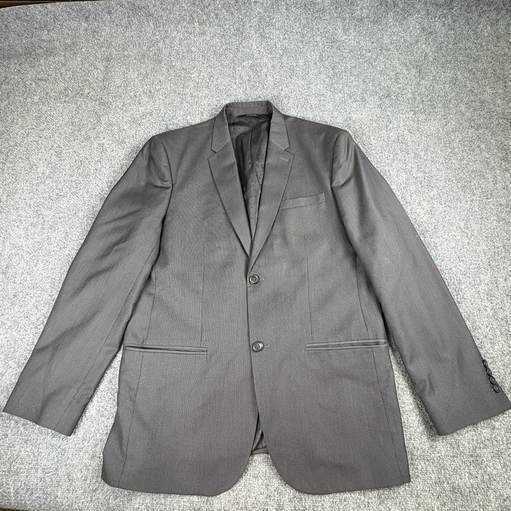 Perry Ellis Blazer Men's 44R Gray Sport Coat Regular Fit Career Classic Preppy